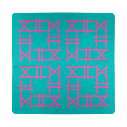 Teal Trellis Double-Sided Mahjong Mat | The Mahjong House