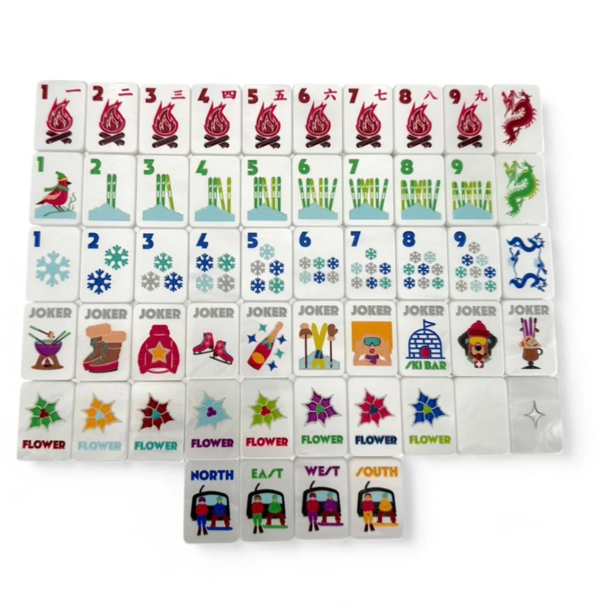 Frosty Pearl The Chalet Travel Tiles Kit | Bespoke Mahjong