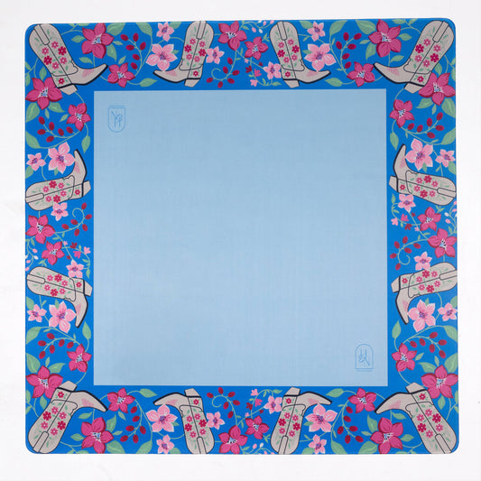Blue Cowboy Boot Mahjong Mat | Hutch & Nook