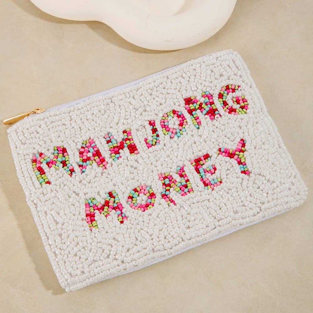 Mahjong Money Seed Beaded Coin Purse