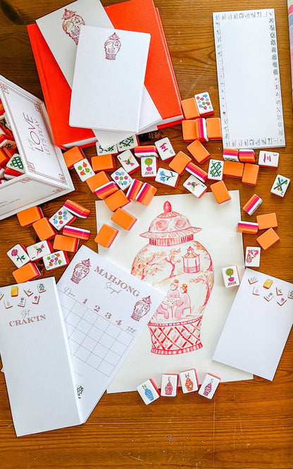 Orange Mahjong Ginger Jar Notepad