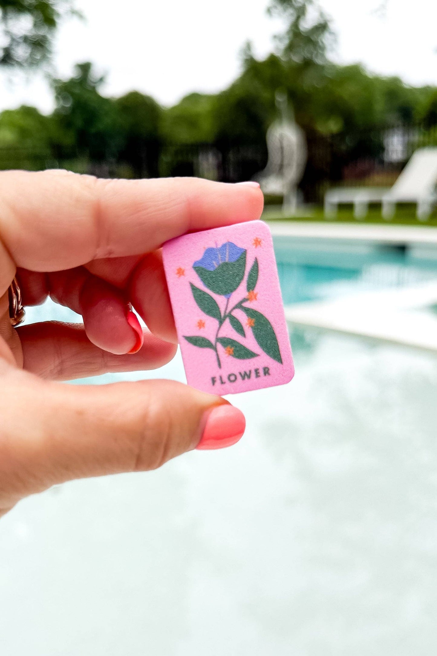 Floral Pink Floating Mahjong Tiles