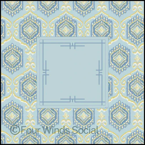 Blue Brocade Chandelier Mat | Four Winds Social