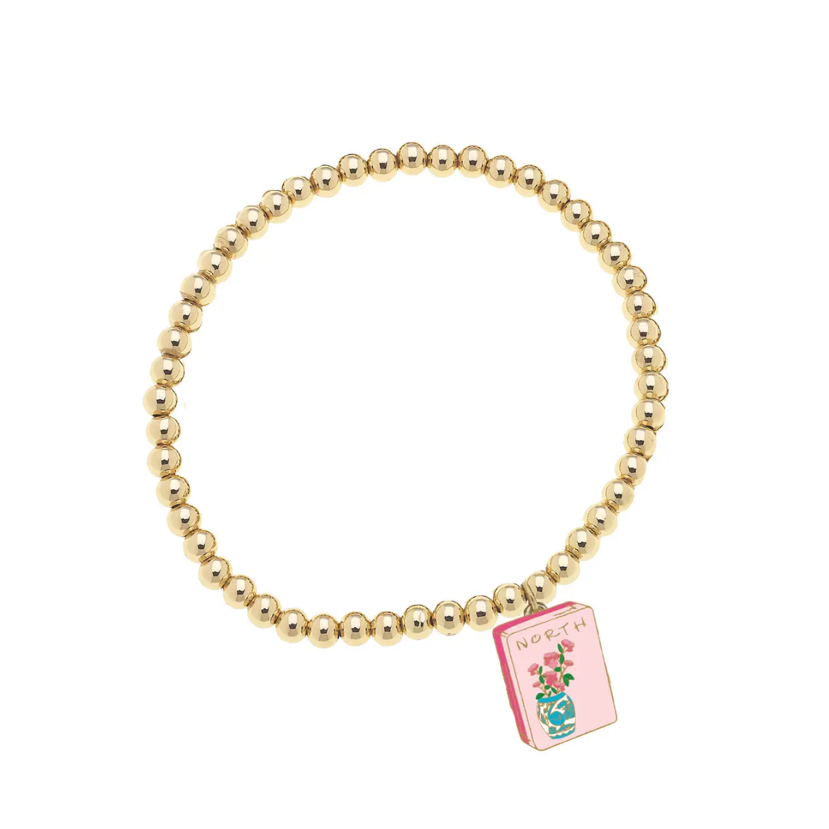 Mahjong Tile Ball Bead Stretch Bracelet