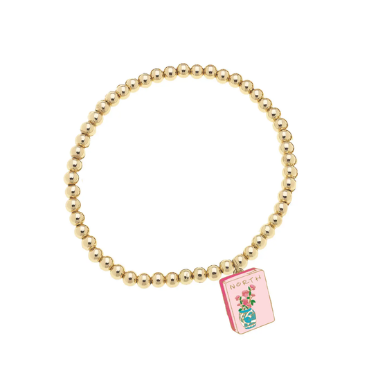 Mahjong Tile Ball Bead Stretch Bracelet