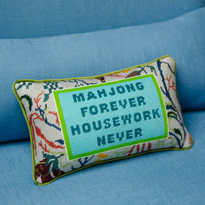 Mahjong Needlepoint Pillow | Furbish