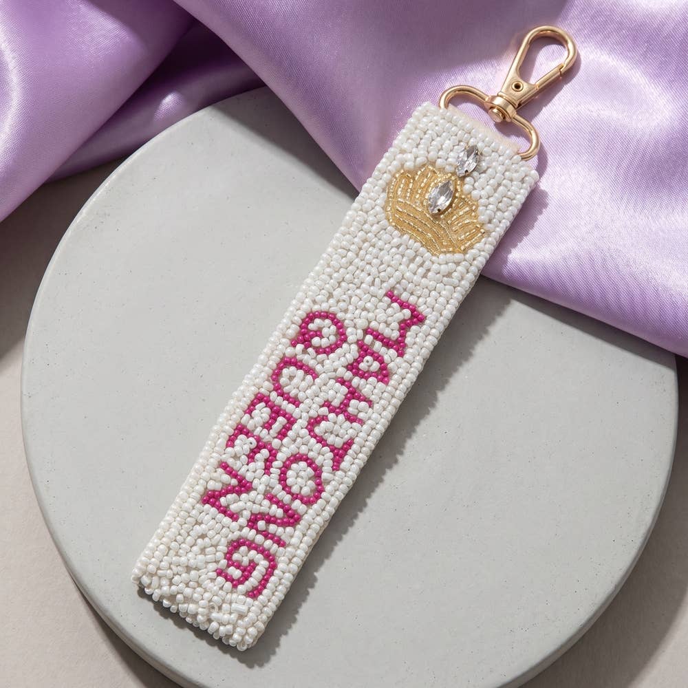 Mahjong Queen Crown Wristlet Keychain