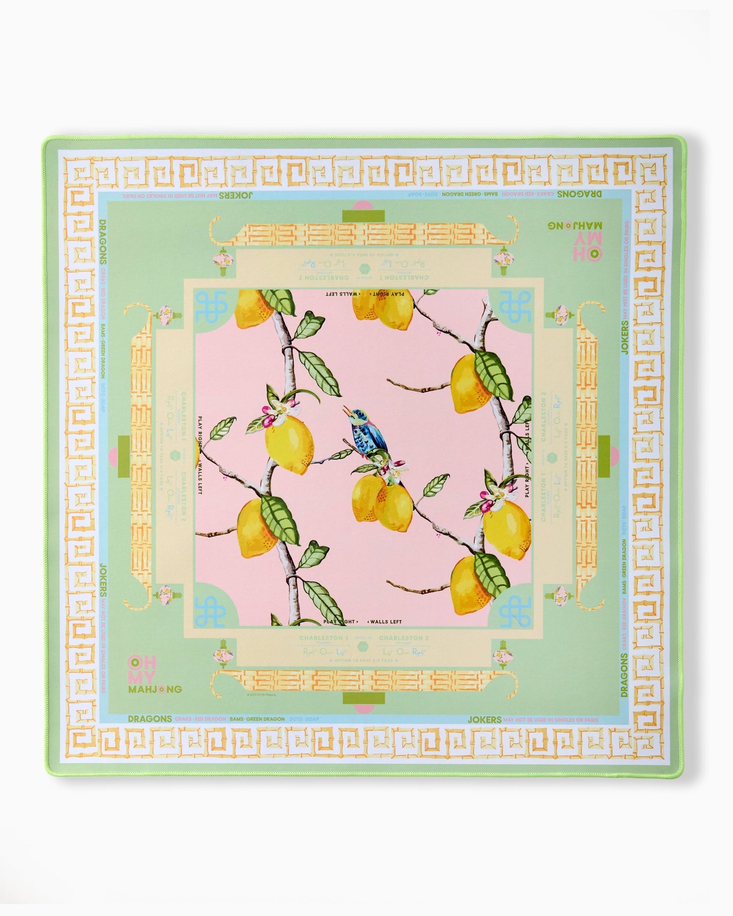Citrus Songbird Mahjong Mat | Oh My Mahjong