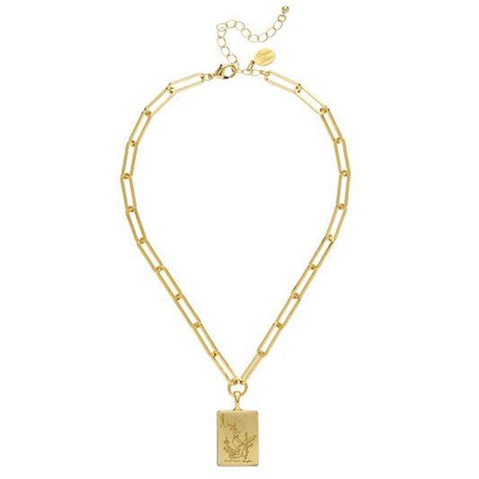 1 Bam Bird Mahjong Tile Paperclip Necklace | Susan Shaw