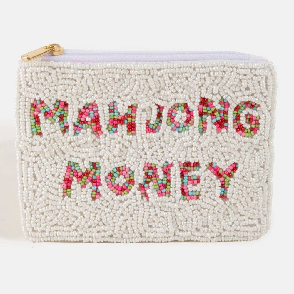 Mahjong Money Seed Beaded Coin Purse