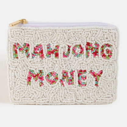 Mahjong Money Seed Beaded Coin Purse