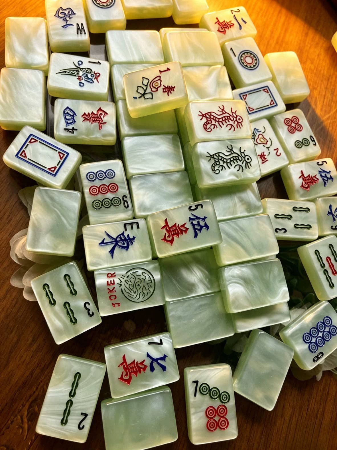 Classic Jade Mist Mahjong Tile Set | The Southern Peacock
