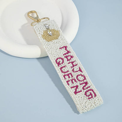 Mahjong Queen Crown Wristlet Keychain