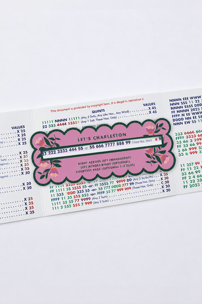 Mahjong Line Finder Tool for Standard and Large Size NMJL Cards - Pink