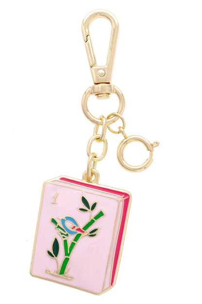 Mahjong Tile Enamel Bag Charm