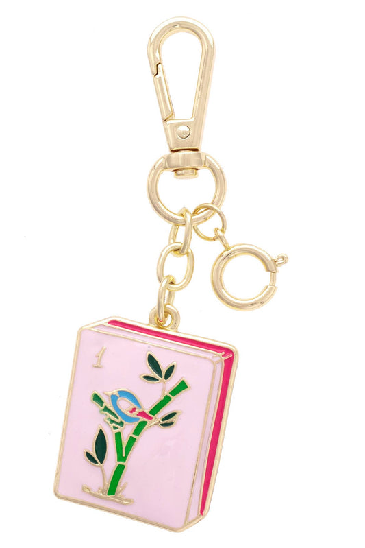 Mahjong Tile Enamel Bag Charm