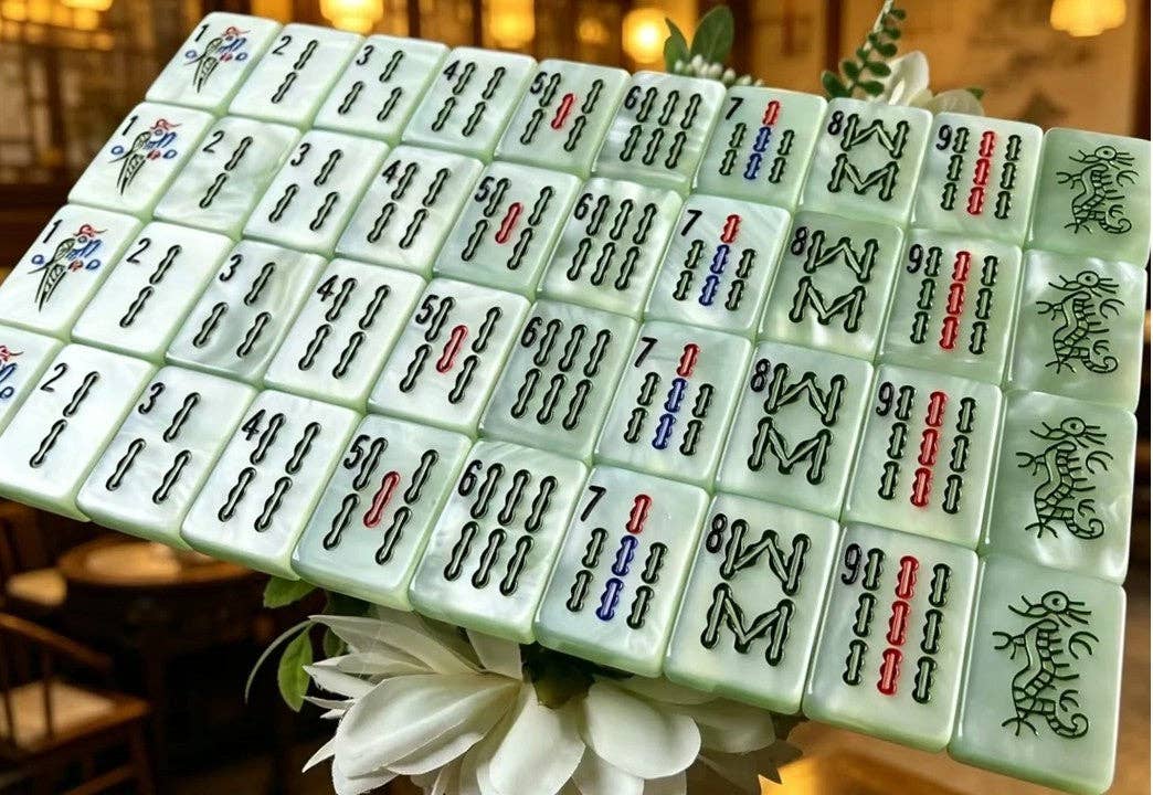 Classic Jade Mist Mahjong Tile Set | The Southern Peacock