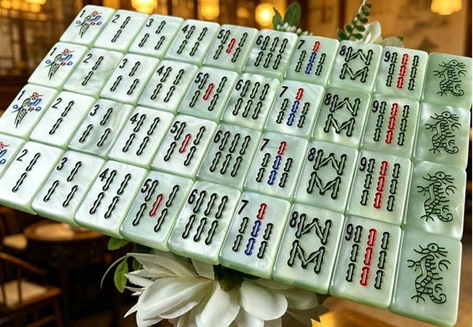 Classic Jade Mist Mahjong Tile Set | The Southern Peacock