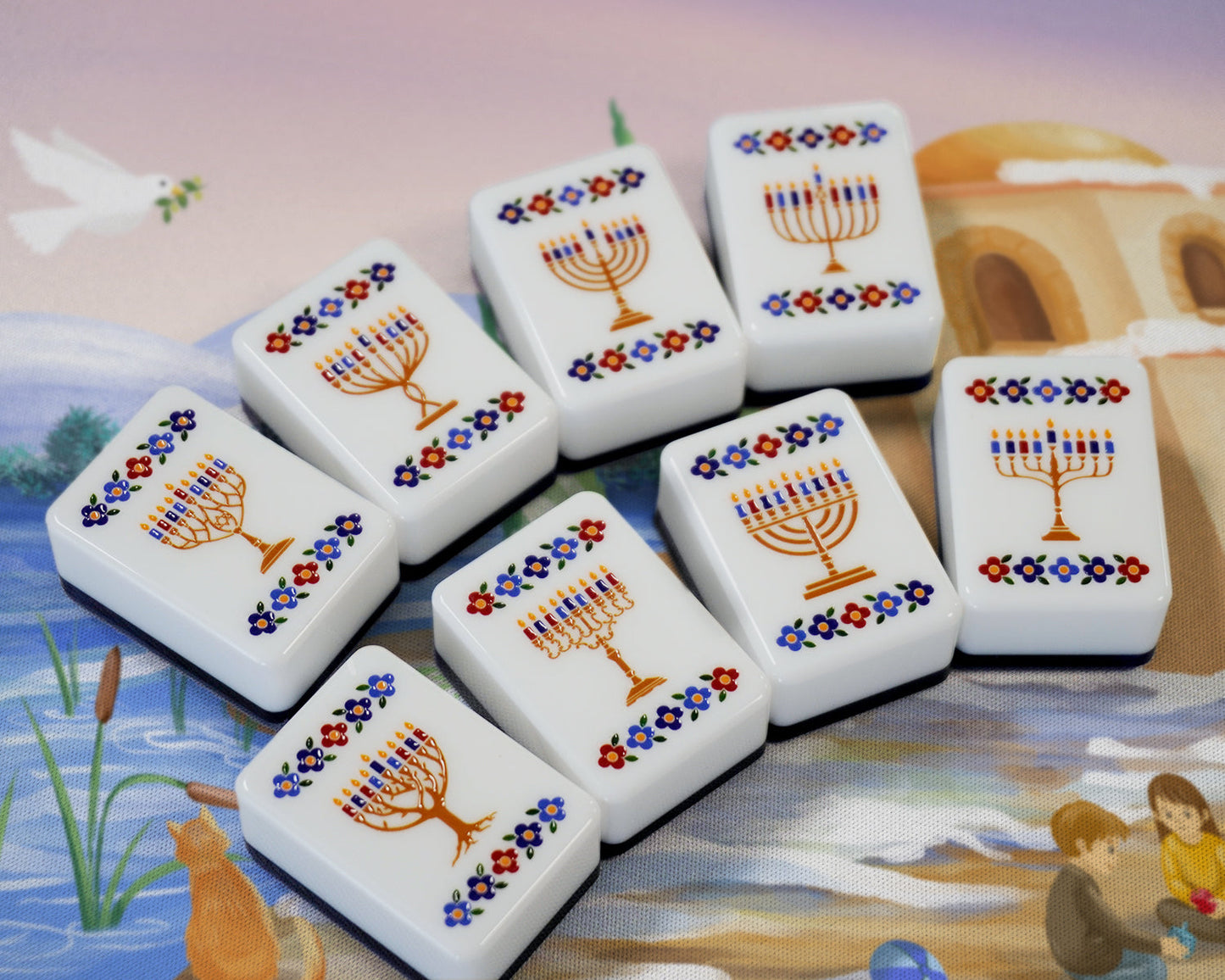Brilliant Nights Hanukkah Tile Set | Rack It! Mahjong