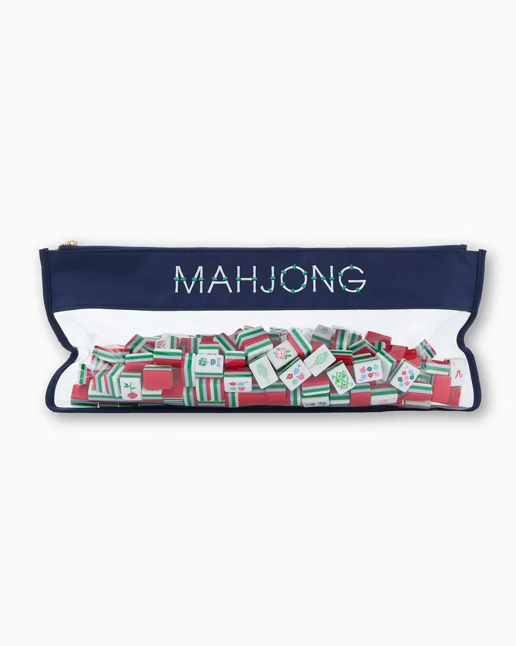 Navy Bamboo Tile Carrying Bag | Oh My Mahjong