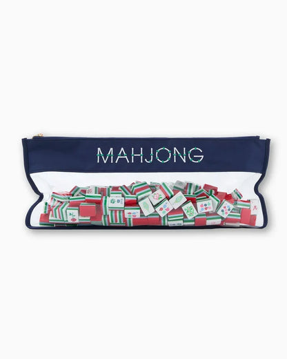 Navy Bamboo Tile Carrying Bag | Oh My Mahjong