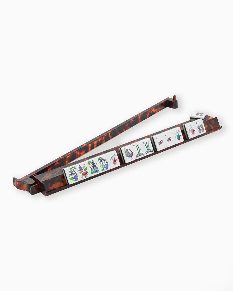 Tortoiseshell Acrylic Mahjong Racks & Pushers (Set of 4) | Oh My Mahjong (OMM)